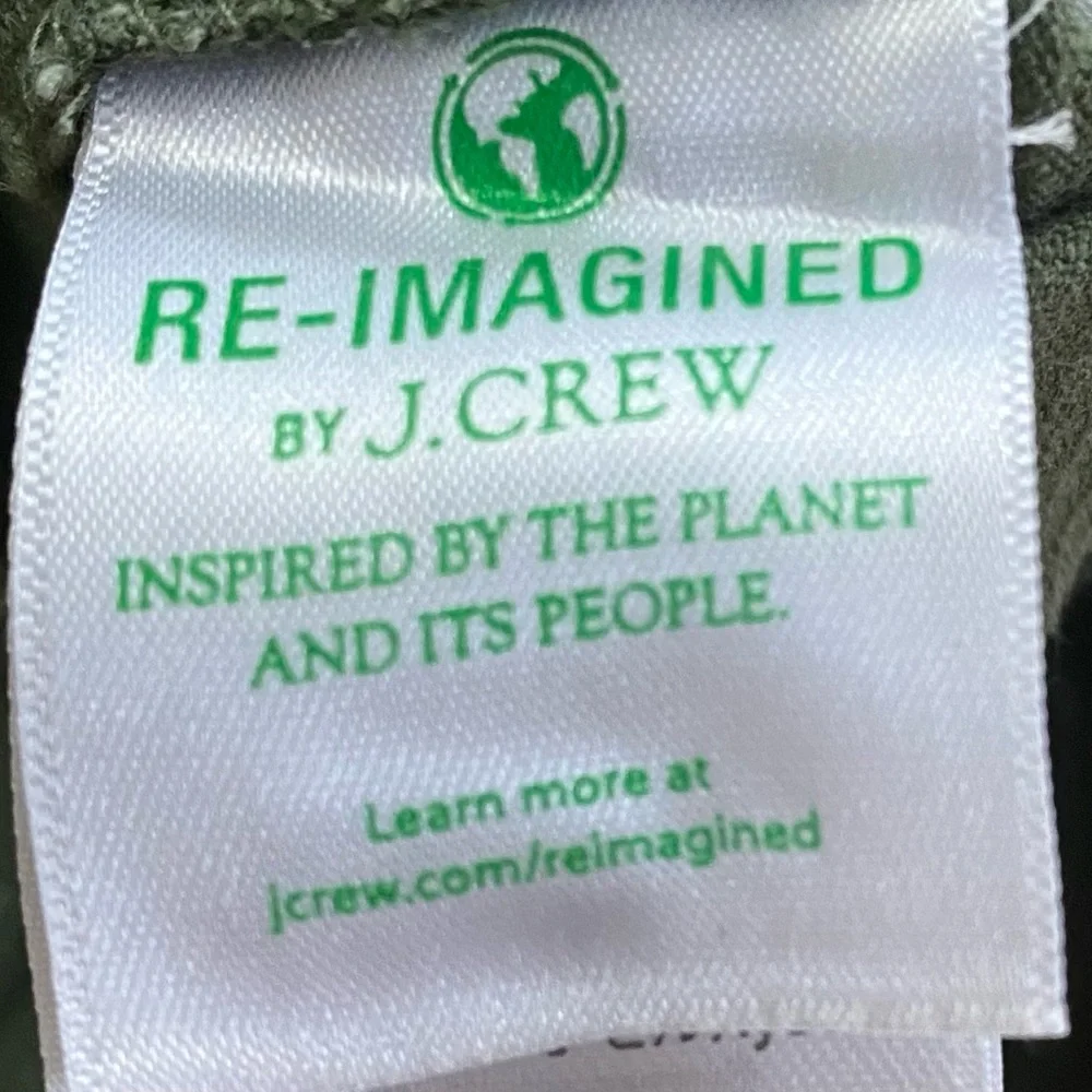 J Crew Denim Women’s Small Linen Blend Army Green Front‎ Tie Crop Seaside Pant